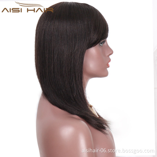 Aisi Hair Wholesales Top Quality Unprocessed Brazilian Human Hair Natural Long Straight Wigs For Black Women